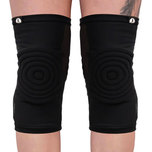 LONG POLE DANCE KNEEPADS BLACK - WITH STRETCH FABRIC AND PADDING