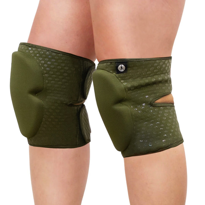 GREEN GRIPPY KNEEPADS - EXTRA THICK 12MM PADDING WITH GEL GRIP (VELCRO)