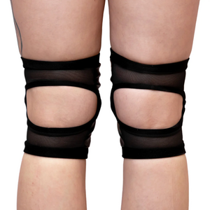 CIRCULAR STYLE POLE DANCE KNEEPADS - GRIPPY VINYL BACK WITH STRETCH FABRIC AND PADDING