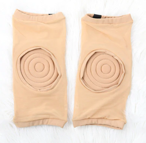 LONG POLE DANCE KNEEPADS TAN - WITH STRETCH FABRIC AND PADDING