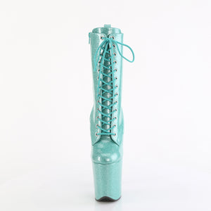 8 Inch | Aqua Glitter Patent Mid Calf Boot | FLAM-1040GP