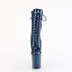 8 Inch | Navy Blue Glitter Patent Mid Calf Boot | FLAM-1040GP