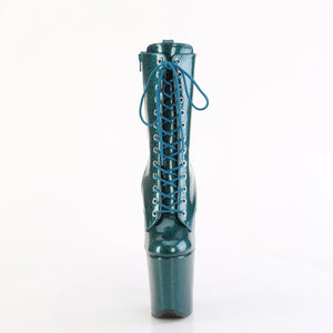 8 Inch | Teal Glitter Patent Mid Calf Boot | FLAM-1040GP