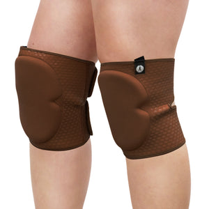 BROWN GRIPPY KNEEPADS - EXTRA THICK 12MM PADDING WITH GEL GRIP (VELCRO)