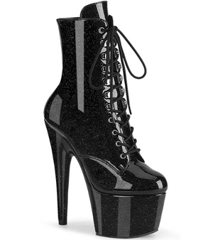 7 Inch | Black Patent Glitter Mid Calf Boot | Adore-1020GP