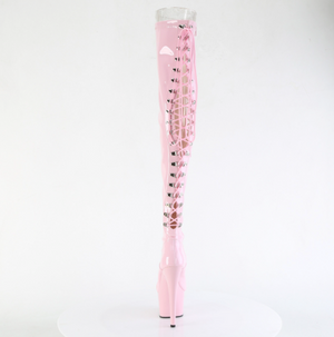 ADORE-3063 | 7 INCH BABY PINK PATENT PLATFORM THIGH HIGH BOOT
