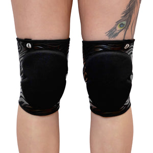 BLACK GRIPPY KNEEPADS - EXTRA THICK 12MM PADDING WITH ZEBRA GRIP STRIPES (SLIDE ON)
