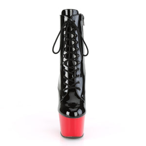 7 Inch  Black Patent/Red Platform Mid Calf Boot | Adore-1020
