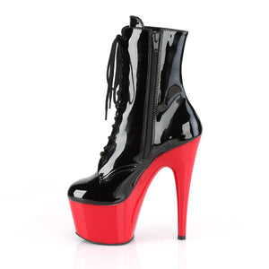 7 Inch  Black Patent/Red Platform Mid Calf Boot | Adore-1020