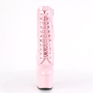7 Inch Baby Pink Patent/Baby Pink Platform Mid Calf Boot | Adore-1020