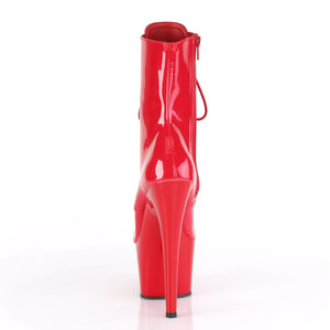 7 Inch Red Patent/Red Platform Mid Calf Boot | Adore-1020