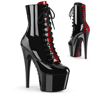 7 Inch  Black-red Patent/black-red Platform Mid Calf Boot | Adore-1020FH