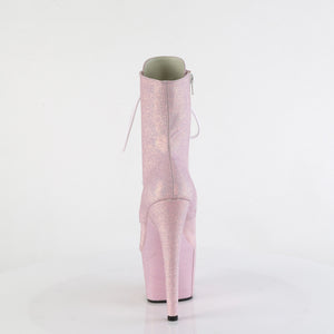 7 Inch Baby Pink Sawdust Glitter Platform Boot | ADO1020SDG/BPG