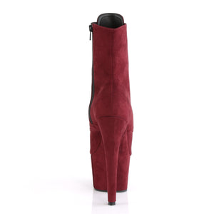 ADORE-1021FS | 7 INCH  BURGUNDY FAUX SUEDE/BURGUNDY FAUX SUEDE PLATFORM MID CALF BOOT