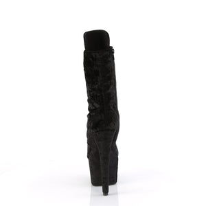 7 Inch Black Velvet Platform Boot - With Matching Protectors| Adore 1045VEL/B/M
