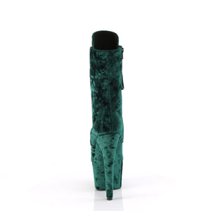 7 Inch Emerald Green Velvet Platform Boot - With Matching Protectors| Adore 1045VEL/EMGN/M