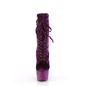 7 Inch Purple Velvet Platform Boot - With Matching Protectors| Adore 1045VEL/PP/M