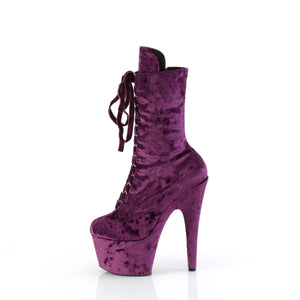 7 Inch Purple Velvet Platform Boot - With Matching Protectors| Adore 1045VEL/PP/M