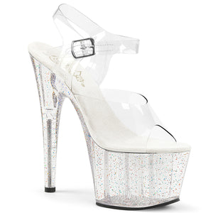 ADORE-708MG | 7 INCH  CLEAR/CLEAR PLATFORM HEEL