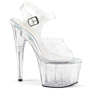 ADORE-708MMG | 7 INCH  CLEAR/CLEAR PLATFORM HEEL