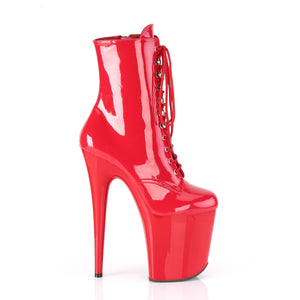 FLAMINGO-1020 | 8 INCH  RED PATENT/RED PLATFORM MID CALF BOOT
