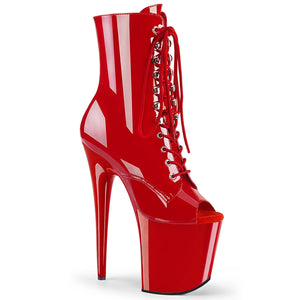 FLAMINGO-1021 | 8 INCH  RED PATENT/RED PLATFORM MID CALF BOOT