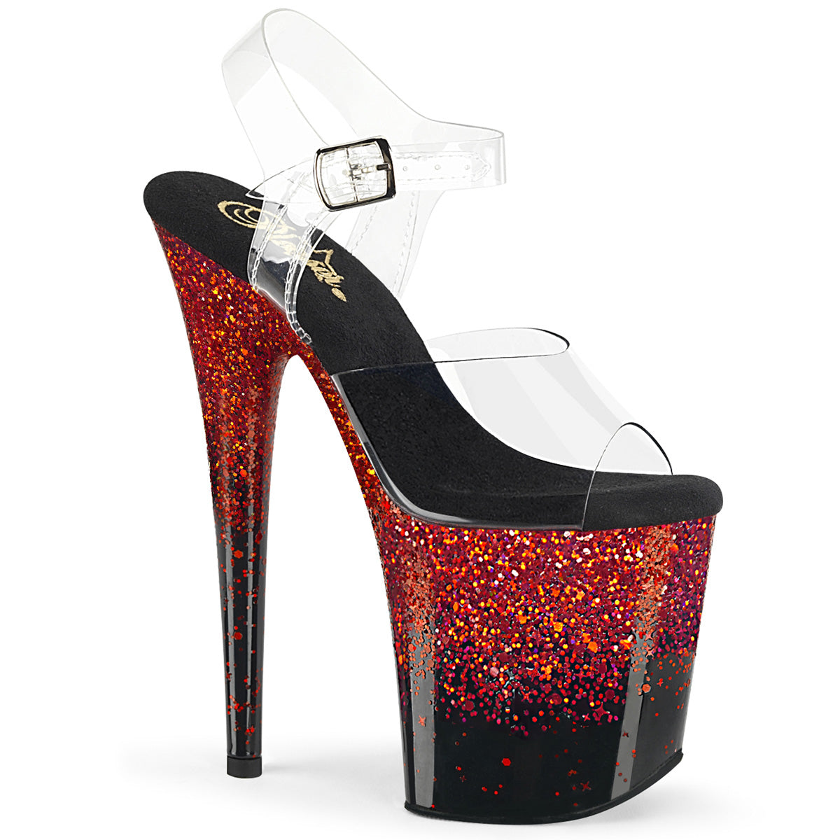 Red glitter platform heels hot sale