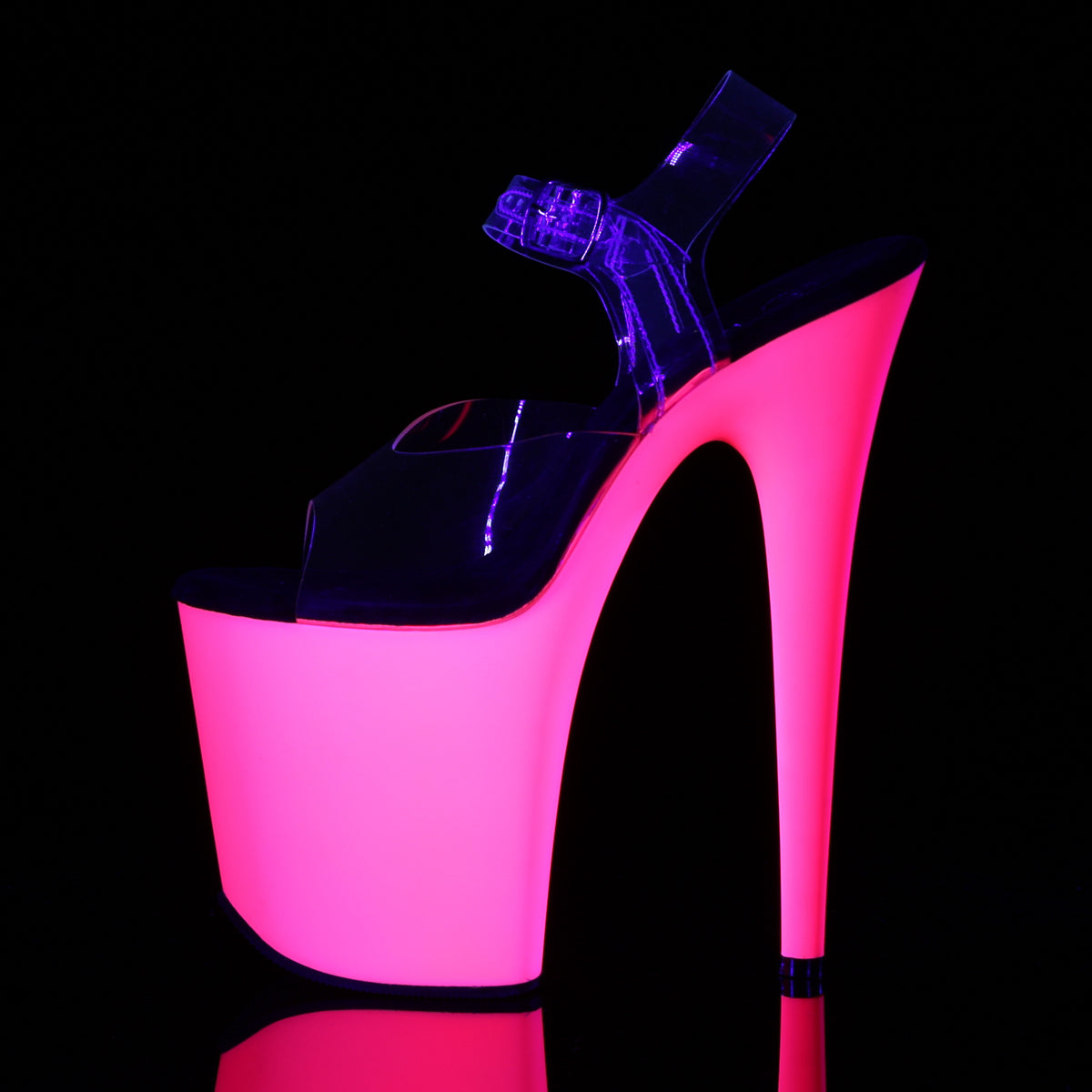 ADORE-708UVG | 7 INCH CLEAR/NEON OPAL GLITTER PLATFORM HEEL – The Pole Room