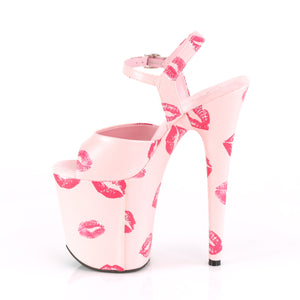 FLAMINGO-809KISSES | 8 INCH  BABY PINK FAUX LEATHER/BABY PINK FAUX LEATHER PLATFORM HEEL