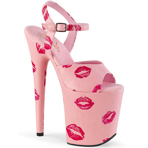 FLAMINGO-809KISSES | 8 INCH  BABY PINK FAUX LEATHER/BABY PINK FAUX LEATHER PLATFORM HEEL