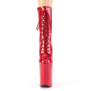 INFINITY-1020 | 9 INCH  RED PATENT/RED PLATFORM MID CALF BOOT