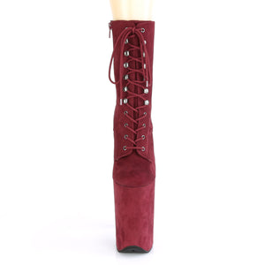 INFINITY-1020FS | 9 INCH  BURGUNDY FAUX SUEDE/BURGUNDY FAUX SUEDE PLATFORM MID CALF BOOT