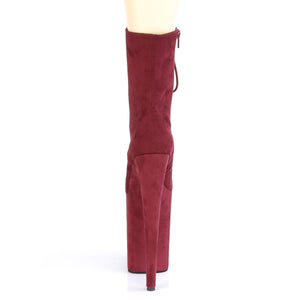 INFINITY-1020FS | 9 INCH  BURGUNDY FAUX SUEDE/BURGUNDY FAUX SUEDE PLATFORM MID CALF BOOT