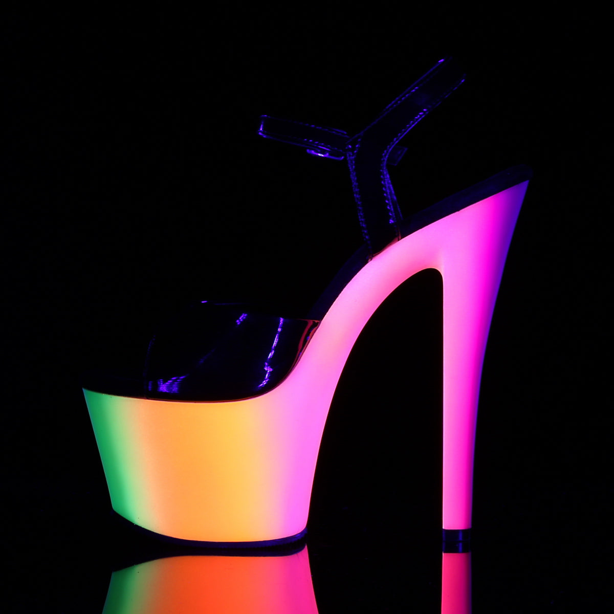 Light Up Glowing LED Stripper Shoes Women Luminous Clear Transparent Star Platform  Sandals Summer 17.5CM Sexy Crystal High Heels - AliExpress