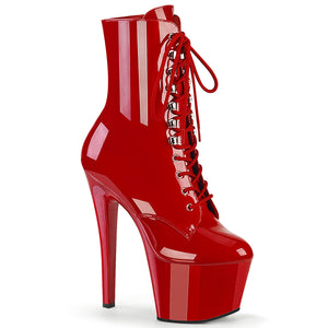 SKY-1020 | 7 INCH  RED PATENT/RED PLATFORM MID CALF BOOT