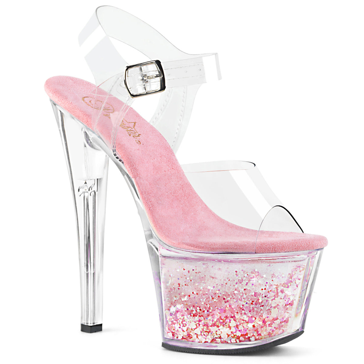 Rainbow Glitter Platform Clear High Heel Shoes | Clear high heels, High heel  shoes, Shoes heels